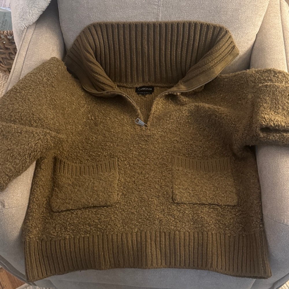 Carbon38 Textured Brown Sweater